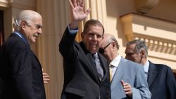 Venezuelan opposition leader Edmundo Gonzalez Urrutia (C) waves to supporters as he arrives to a meeting with the Dominican Republic President Luis Abinader at the Presidential Palace in Santo Domingo on January 9, 2025. Opposition leader Edmundo González Urrutia, who is calling for a victory over President Nicolás Maduro in Venezuela's elections, said Thursday that 'very soon' he will return to his country, on a visit to the Dominican Republic, where the government of Luis Abinader declared itself an 'ally.'. (Photo by Francesco SPOTORNO / AFP) (Photo by FRANCESCO SPOTORNO/AFP via Getty Images)