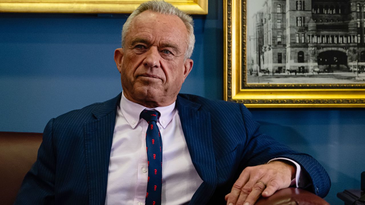 Robert Kennedy Jr. sits in a meeting with Sen. John Cornyn on Capitol Hill on January 9, 2025.