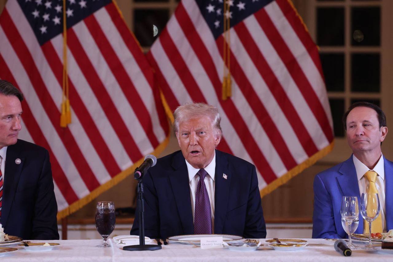 President-elect Donald Trump speaks during a meeting with Republican governors at Mar-a-Lago on Thursday.