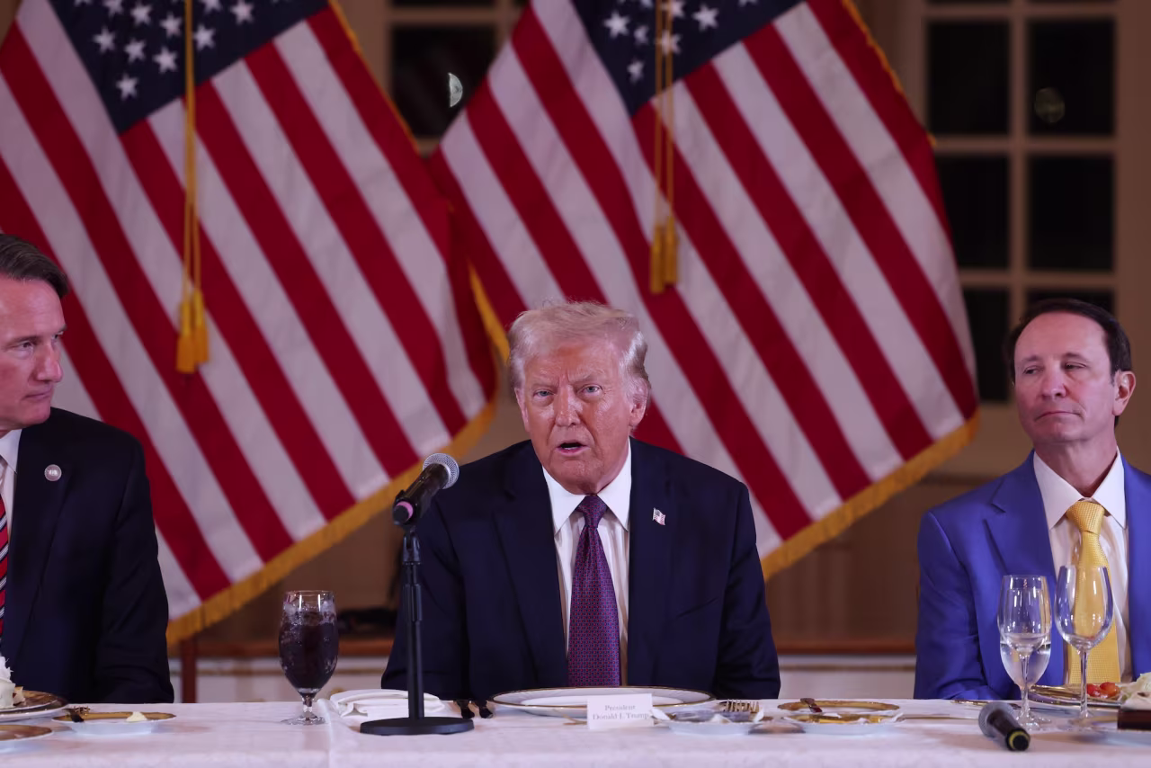 President-elect Donald Trump speaks during a meeting with Republican governors at Mar-a-Lago on Thursday.