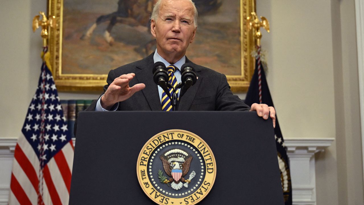 US President Joe Biden speaks about the economy in the Roosevelt Room of the White House in Washington, DC, on January 10, 2025.
