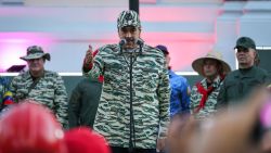 CARACAS, VENEZUELA - JANUARY 7: President Nicolas Maduro gestures to the crowd during a pro-government rally on January 7, 2025 in Caracas, Venezuela. Nicolas Maduro will take oath as president of Venezuela on January 10 for another 6 years amidst tension in the country after the last presidential election on July 28, 2024. Maduro claims to have won the election while the opposition leader Edmundo Gonzalez affirms he has won and, consequently, he is the legitimate president of Venezuela. (Photo by Jesus Vargas/Getty Images)