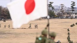 Japan's Self-Defense Forces 1st Airborne Brigade conducts training on January 12, 2025, at Camp Narashino training area, in Chiba Prefecture near Tokyo, Japan.