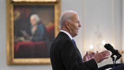 US President Joe Biden speaks at the State Department in Washington, DC, on January 13, 2025, as he delivers his final foreign policy speech. (Photo by ROBERTO SCHMIDT / AFP) (Photo by ROBERTO SCHMIDT/AFP via Getty Images)