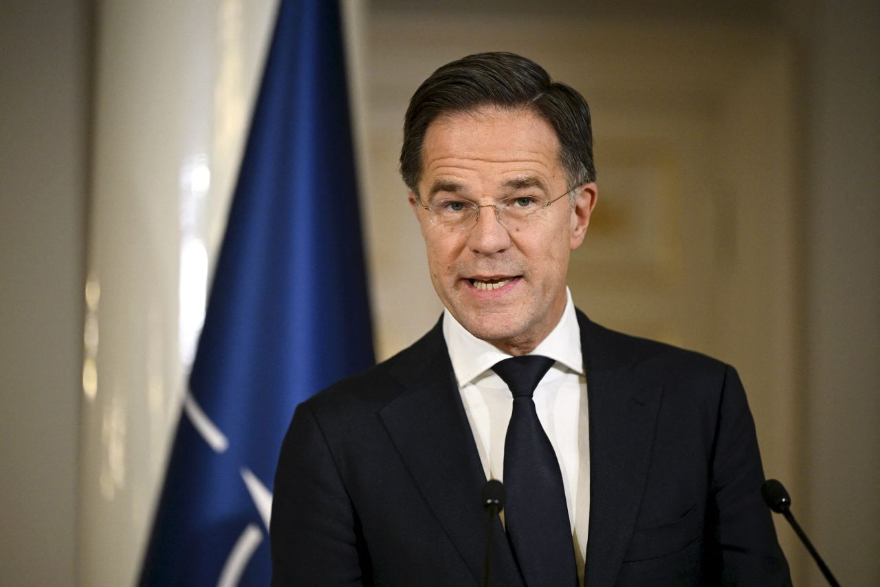 NATO Secretary General Mark Rutte speaks during a press conference in Helsinki, Finland on January 14.