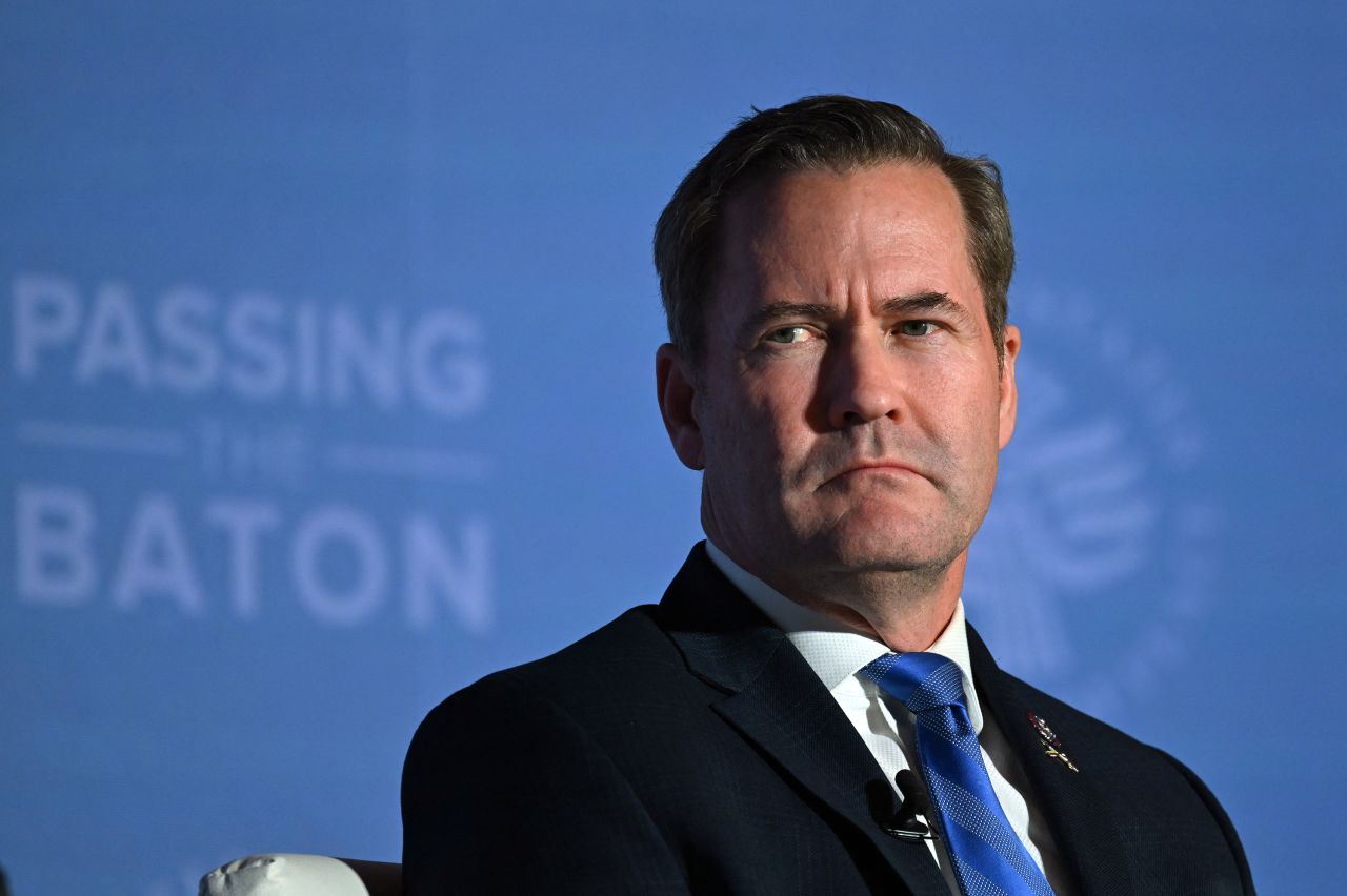 Incoming national security adviser Mike Waltz looks on during an event in Washington, DC, on January 14.