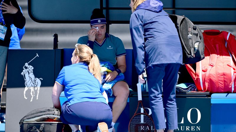 Tearful Ons Jabeur struggles with breathing problems during Australian Open win