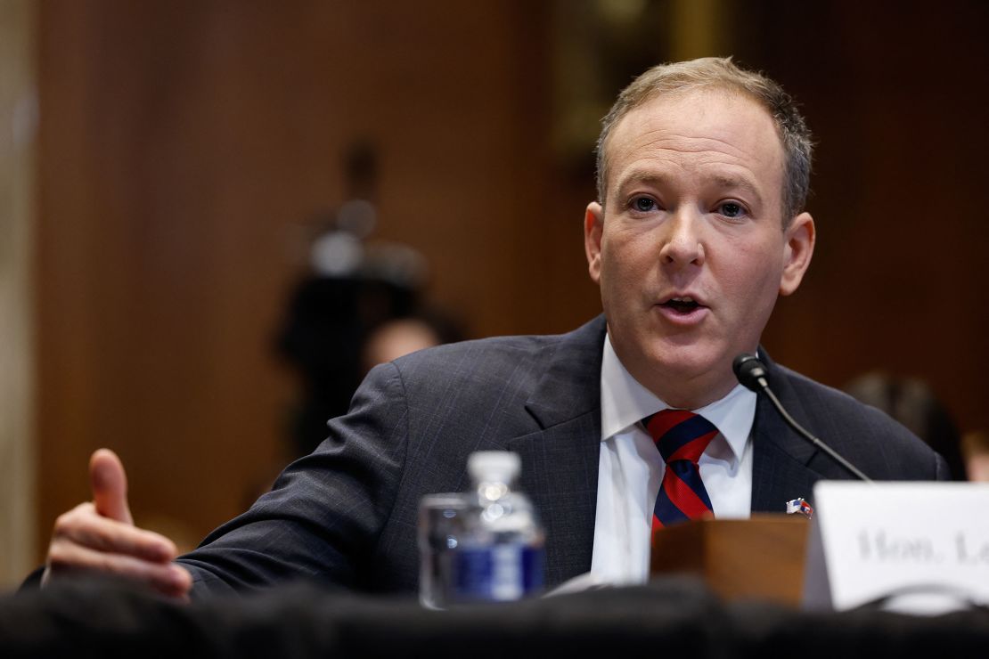 Lee Zeldin testifies before a Senate Environment and Public Works Committee hearing on his nomination to be Administrator of the Environmental Protection Agency, on Thursday.