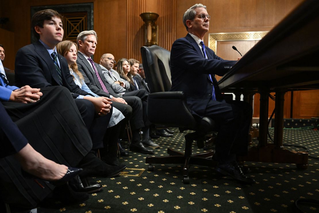 Investor and hedge fund manager Scott Bessent testifies Thursday before a Senate Finance Committee hearing on his nomination for Treasury Secretary.