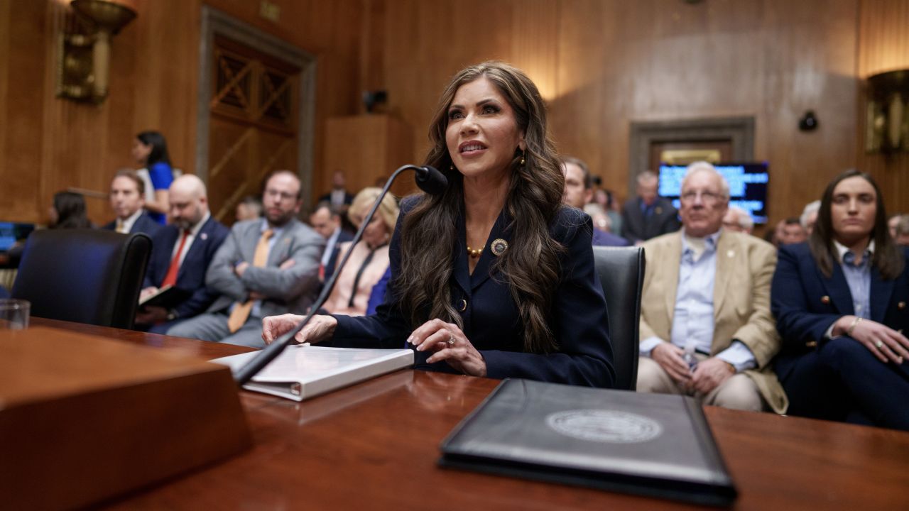 WASHINGTON, DC - JANUARY 17: South Dakota Gov. Kristi Noem, President-elect Donald Trump’s nominee for Secretary of the Department of Homeland Security, arrives for her confirmation hearing before the Homeland Security and Governmental Affairs Committee on Capitol Hill on January 17, 2025 in Washington, DC. Noem is expected to face questions about the incoming Trump administration’s plans to crack down on illegal immigration. (Photo by Eric Thayer/Getty Images)