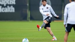 Lionel Messi en un entrenamiento pretemporada con el Inter Miami CF el 17 de enero 2025.