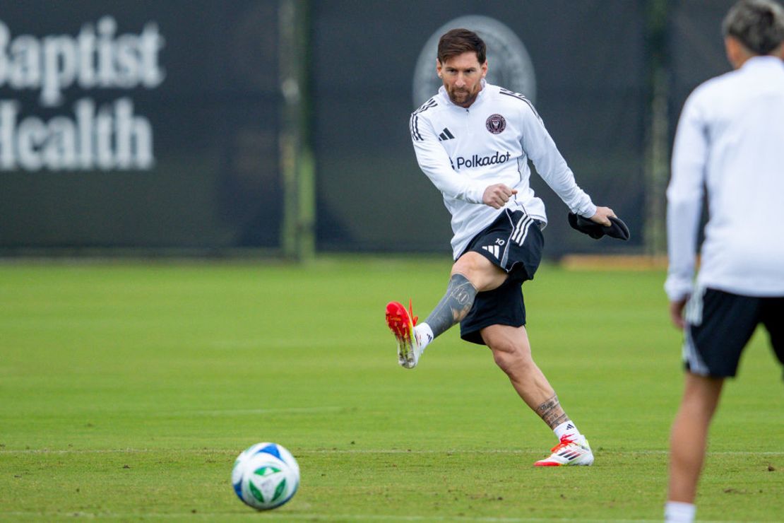 Lionel Messi en un entrenamiento pretemporada con el Inter Miami CF el 17 de enero 2025.