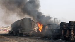 Scene of the petrol tankers explosion in Dikko, Niger State, Nigeria, on January 18, 2025.