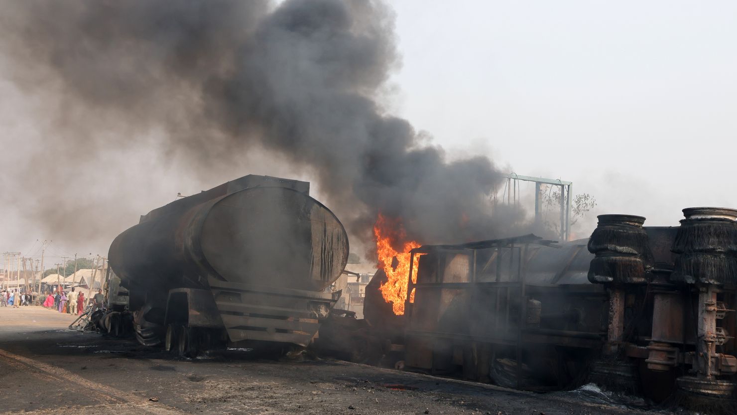 Scene of the petrol tankers explosion in Dikko, Niger State, Nigeria, on January 18, 2025.