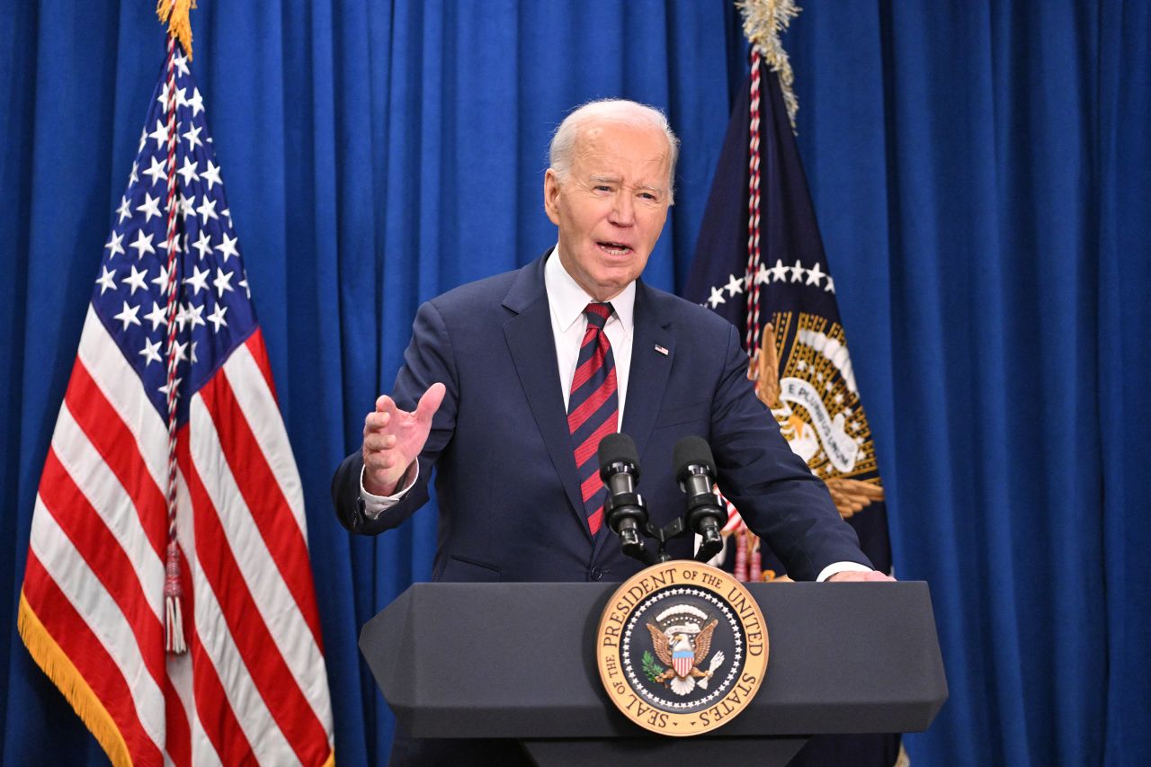 Joe Biden speaks in North Charleston, South Carolina, on Sunday.