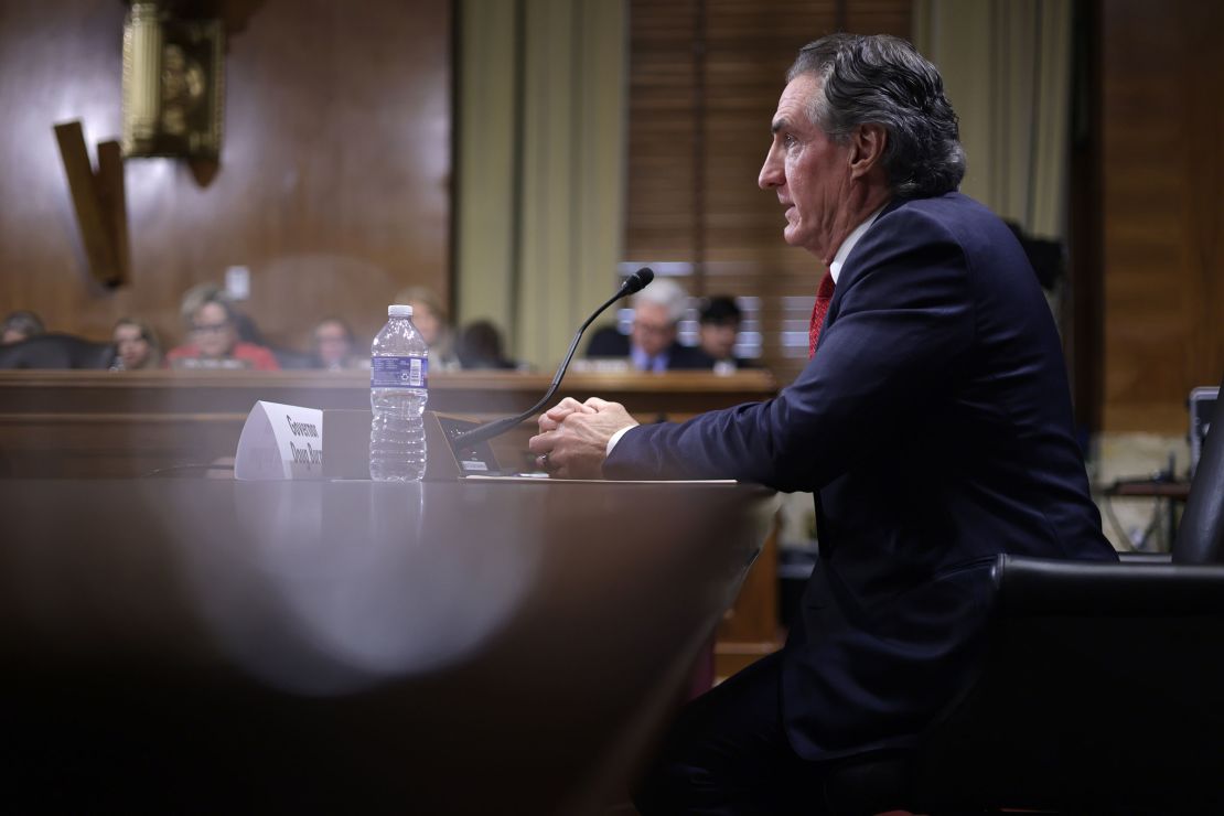 Doug Burgum speaks during his confirmation hearing before the Senate Energy and Natural Resources Committee on Thursday.