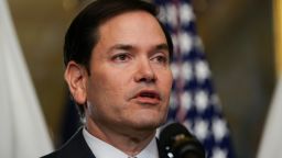 US Secretary of State Marco Rubio speaks after he was sworn in by Vice President J.D. Vance, in the Vice President's ceremonial office at the White House in Washington, DC, on January 21, 2025. The US Senate unanimously approved Rubio as Secretary of State on January 20, putting the fellow senator on the front line of President Donald Trump's often confrontational diplomacy. (Photo by ALLISON ROBBERT / AFP) (Photo by ALLISON ROBBERT/AFP via Getty Images)