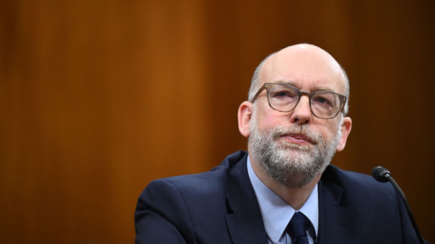 Russell Vought testifies before the Senate Budget Committee on Capitol Hill in Washington, DC, on January 22, 2025.