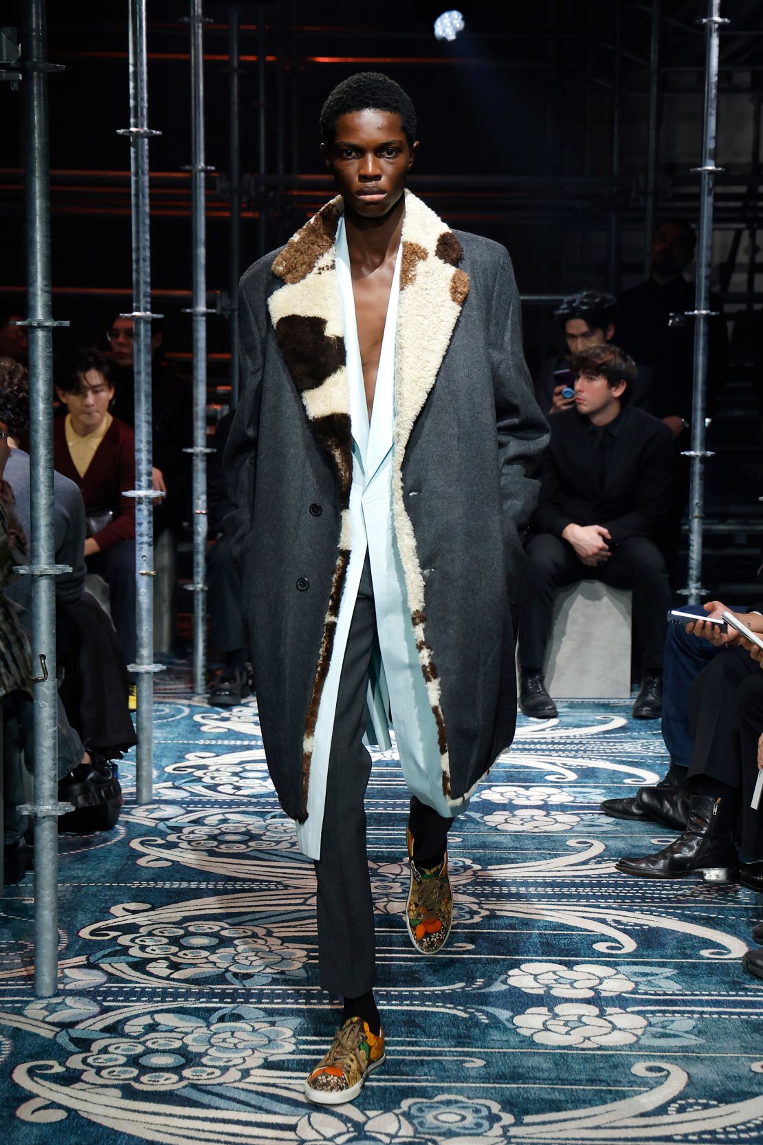 Shearling trim featured heavily in the Prada collection.