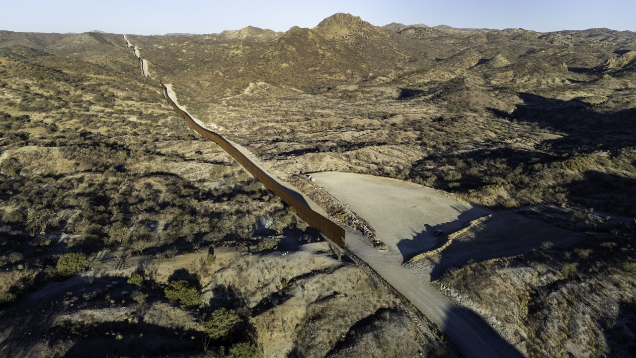SASABE, ARIZONA - JANUARY 19: In this aerial view, the U.S.-Mexico border ends with a gap on January 19, 2025 near Sasabe, Arizona. Nightly, immigrants around the fence after smugglers transport them to the remote area in the Sonora Desert. Although immigrant crossings are down sharply, the incoming Trump istration has vowed to complete the wall and "seal" the border completely. (Photo by John Moore/Getty Images)