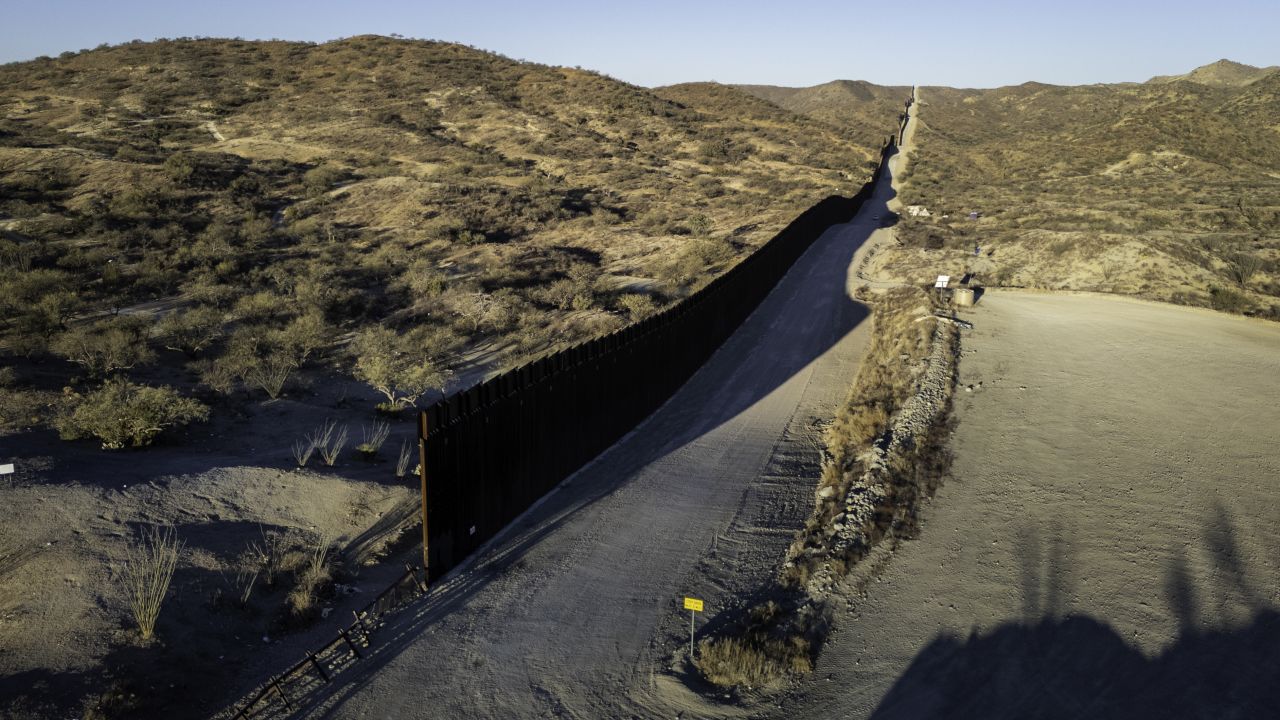 SASABE, ARIZONA - JANUARY 19: In this aerial view, the U.S.-Mexico border ends with a gap on January 19, 2025 near Sasabe, Arizona. Nightly, immigrants pass around the fence after smugglers transport them to the remote area in the Sonora Desert. Although immigrant crossings are down sharply, the incoming Trump administration has vowed to complete the wall and "seal" the border completely. (Photo by John Moore/Getty Images)