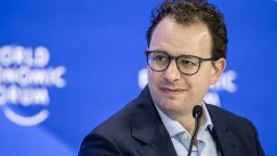 Anthropic CEO Dario Amodei looks on as he takes part in a session on AI during the World Economic Forum (WEF) annual meeting in Davos on January 23, 2025. (Photo by FABRICE COFFRINI / AFP) (Photo by FABRICE COFFRINI/AFP via Getty Images)