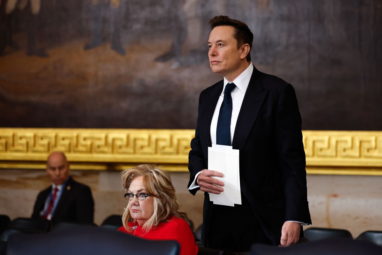 Telsa, SpaceX and X CEO Elon Musk arrives to the inauguration of US President Donald Trump in Washington, DC, on Monday.