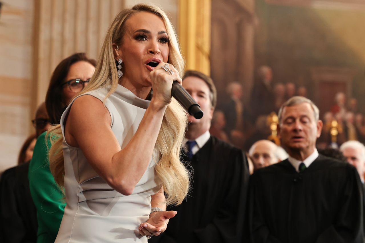 Carrie Underwood performs during inauguration ceremonies at the Capitol on Monday.