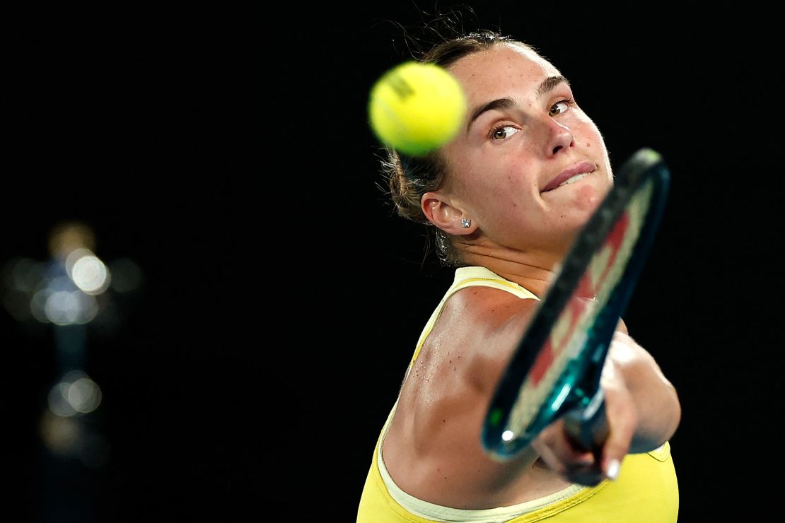 Sabalenka was seeking to win her third consecutive Australian Open title.