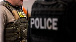 US Immigration and Customs Enforcement agents, along with other federal law enforcement agencies, attend a pre-enforcement meeting in Chicago, Illinois, US, on Sunday, January 26, 2025.