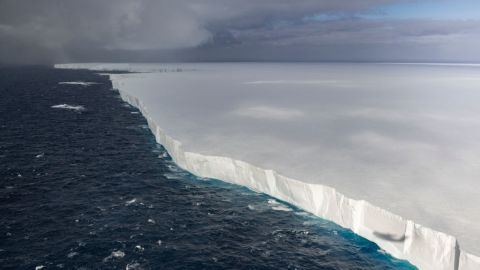 IN FLIGHT, SOUTH ATLANTIC OCEAN - NOVEMBER 24: An aerial view of Iceberg A23a during a British Royal Air Force on November 24, 2024 in the South Atlantic Ocean near South Georgia and the South Sandwich Islands. A23a, the world's largest iceberg, broke off (calved) from the Filchner Ice Shelf in Antarctica in 1986, and is now shedding large fragments as it moves into the warmer waters north of Antarctica. There is concern that it may collide with South Georgia Island, endangering wildlife there. (Photo by UK MOD Crown Copyright via Getty Images)