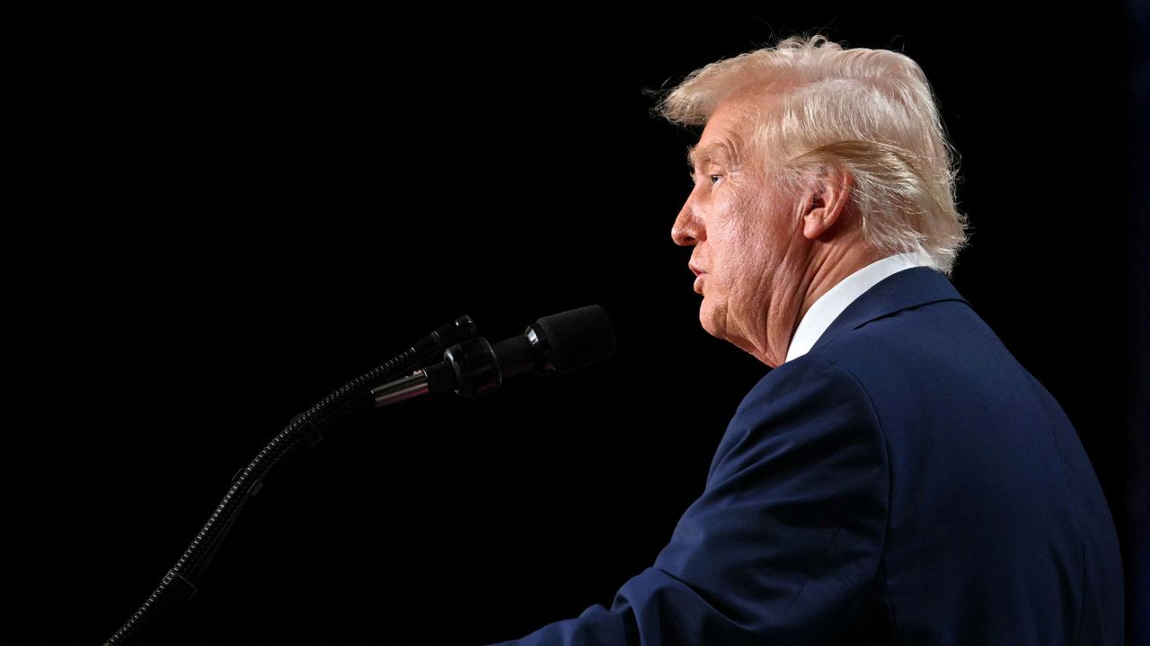 President Donald Trump speaks during the dinner of the Conference of Republican Members of the Chamber at the Trump National Doral Miami, Miami, Florida, January 27, 2025.