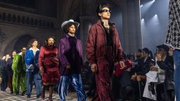 PARIS, FRANCE - JANUARY 24: (EDITORIAL USE ONLY - For Non-Editorial use please seek approval from Fashion House) Models walk the runway during the finale of the Willy Chavarria Menswear Fall-Winter 2025/2026 show as part of Paris Fashion Week on January 24, 2025 in Paris, France. (Photo by Victor Boyko/Getty Images)