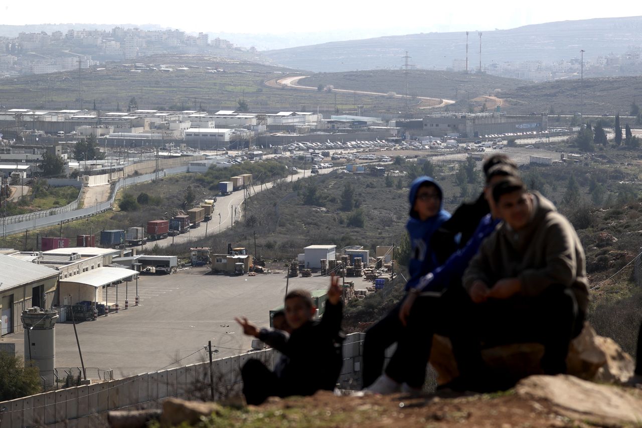 A view of Ofer Prison, located between Ramallah and Jerusalem, as preparations for the release of Palestinian prisoners continue on Thursday.
