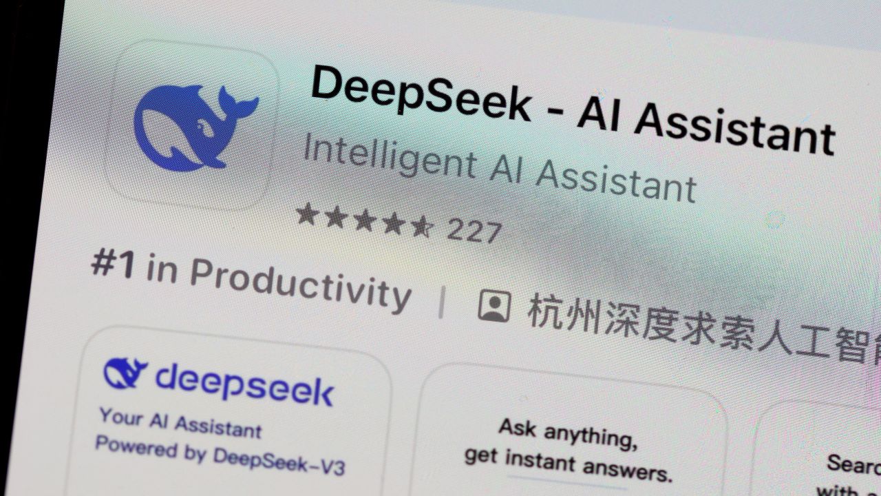 SAN ANSELMO, CALIFORNIA - JANUARY 27: In this photo illustration, the DeepSeek app is displayed on an iPhone screen on January 27, 2025 in San Anselmo, California. Newly launched Chinese AI app DeepSeek has surged to number one in Apple's App Store and has triggered a sell-off of U.S. tech stocks over concerns that Chinese companies' AI advances could threaten the bottom line of tech giants in the United States and Europe. (Photo Illustration by Justin Sullivan/Getty Images)