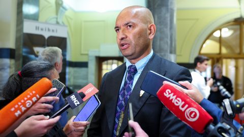 New Zealand's conservation minister Tama Potaka pictured speaking to journalists on January 28.