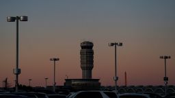 The control tower at Reagan National Airport in Arlington, Virginia, on February 1.