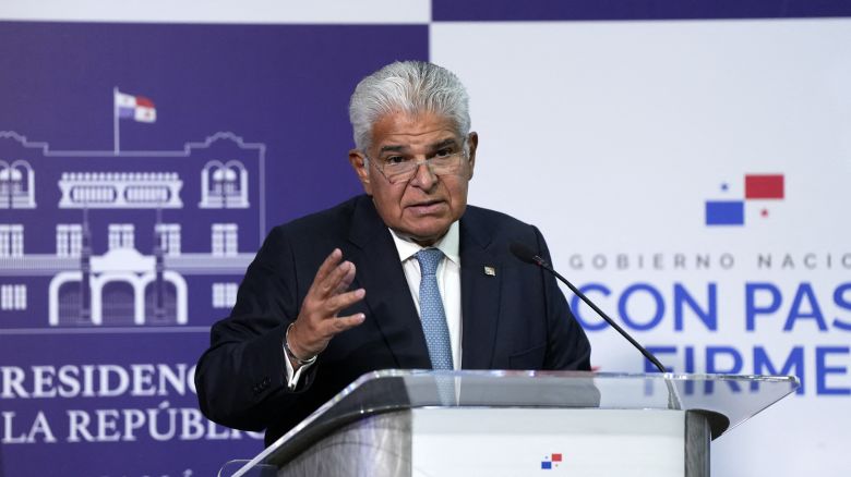 El presidente de Panamá, José Raúl Mulino, en el palacio presidencial de la Ciudad de Panamá el 2 de febrero de 2025.