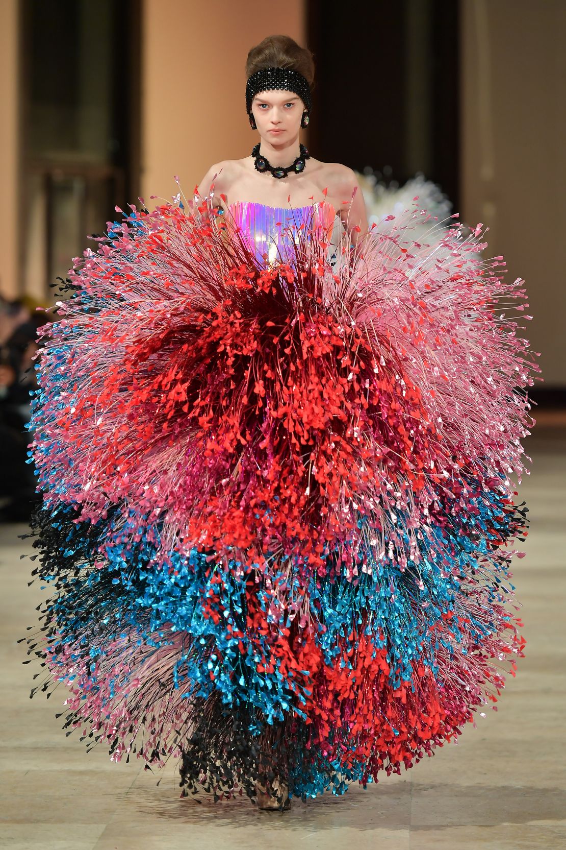 Germanier created his Spring/Summer 2025 Haute Couture looks using materials sourced from countries including Brazil and India.