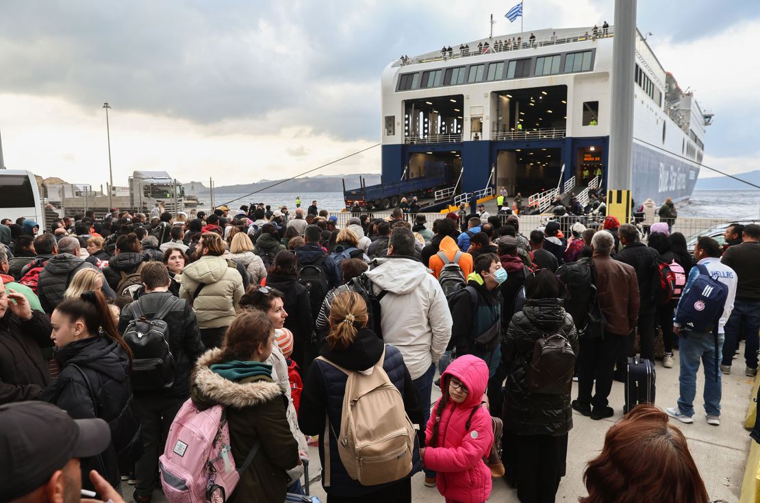 People are scrambling to leave the Greek island on ferries and planes after a series of tremors.