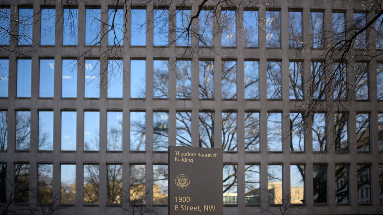 A February 4, 2025 photo shows the Office of Personnel Management (OPM) in Washington, DC. The OPM serves as the human resources department for federal workers.