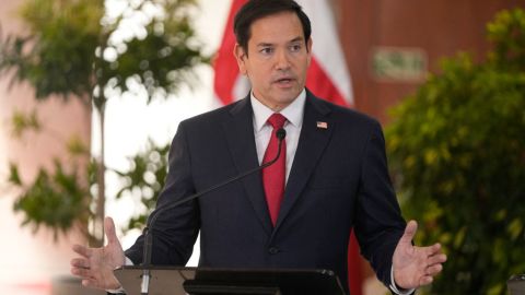 US Secretary of State Marco Rubio speaks to the media during a t news conference with Costa Rica's President Rodrigo Chaves at the presidential palace in San Jose, Costa Rica on February 4, 2025. (Photo by Mark Schiefelbein / POOL / AFP) (Photo by MARK SCHIEFELBEIN/POOL/AFP via Getty Images)
