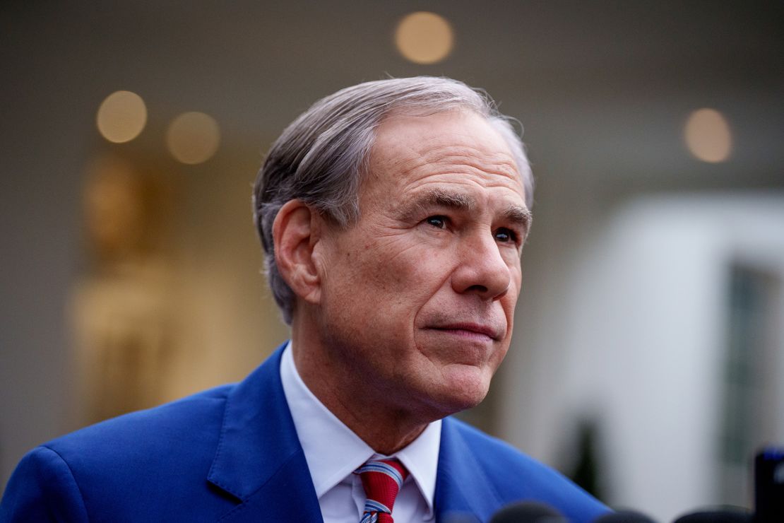 Texas Gov. Greg Abbott is seen at the White House in Washington, DC, on February 5.