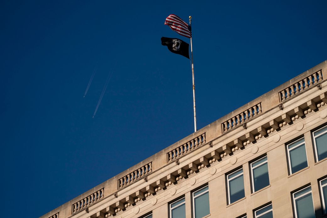 The Department of Veterans Affairs headquarters in Washington, DC, on February 7.