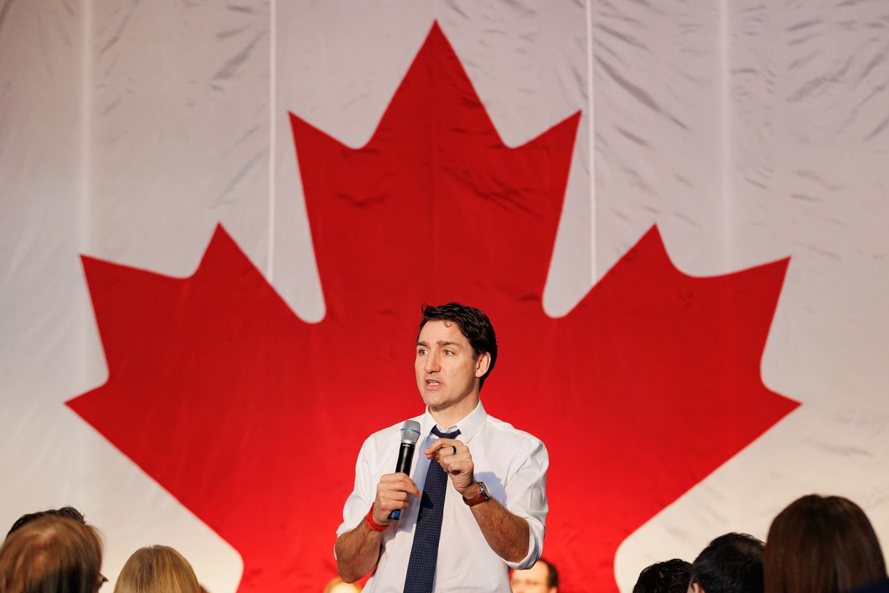 Justin Trudeau speaks during the Canada-US Economic Summit in Toronto, Ontario, Canada, on Friday.