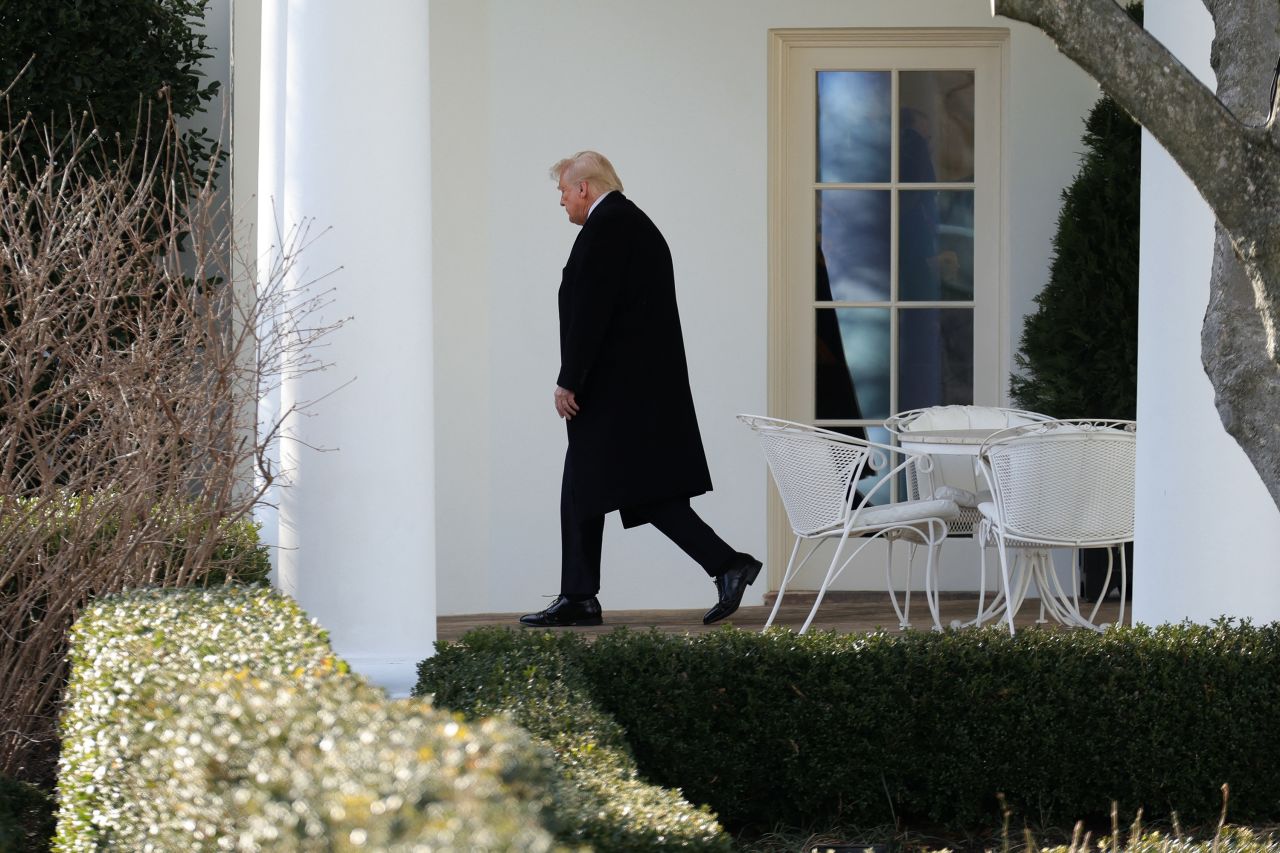 President Donald Trump leaves the White House to board Marine One in Washington, DC, on Friday.