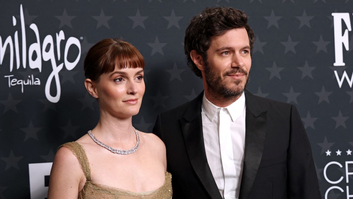 Leighton Meester and Adam Brody at the 2025 Critics Choice Awards.