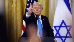 WASHINGTON, DC - FEBRUARY 04: U.S. President Donald Trump calls on reporters during a joint news conference with Israeli Prime Minister Benjamin Netanyahu in the East Room of the White House on February 04, 2025 in Washington, DC. Netanyahu is the first foreign leader to visit Trump since he returned to the White House last month. (Photo by Chip Somodevilla/Getty Images)