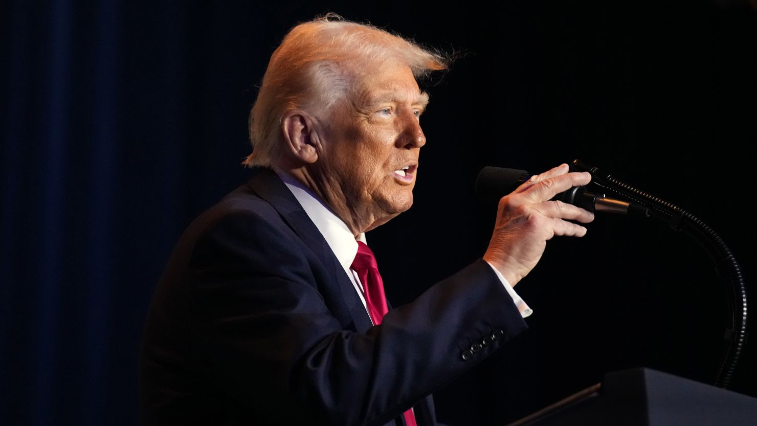 US President Donald Trump speaks at the National Prayer Breakfast in Washington, DC, on Thursday.
