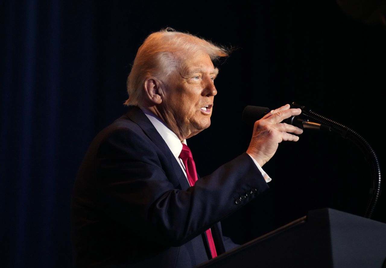 US President Donald Trump speaks at the National Prayer Breakfast in Washington, DC, on Thursday.